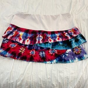 Lucky in Love Colorful Tie-Dye Mini Skirt